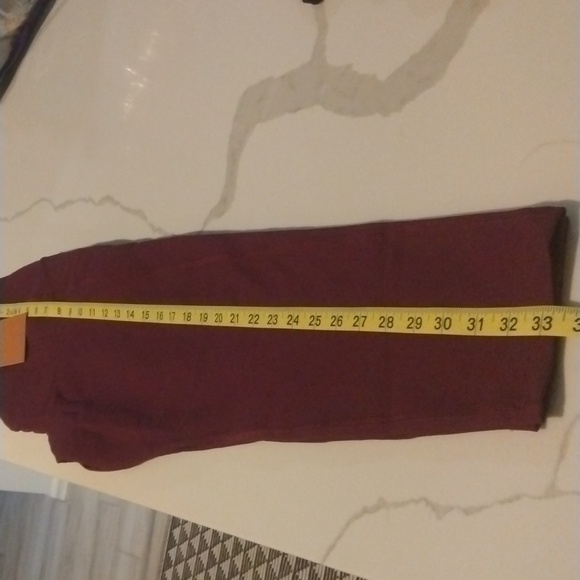 Compression‎ Pocket Leggings, High Rise Waist Pants for Yoga Workout Sz M Plum - Picture 9 of 10